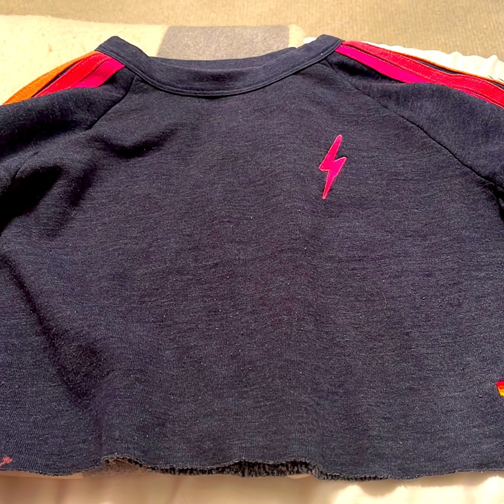 Like new this cropped navy blue crew neck sweatshirt Small Aviator Nation